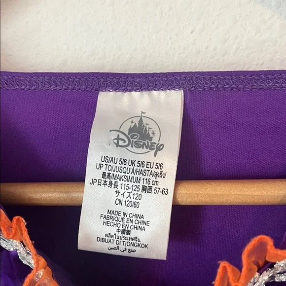 DISNEY Minnie Mouse Halloween Witch Costume Dress Size 5/6 - Picture 3 of 4